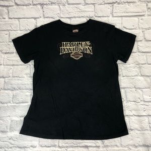 Harley Davidson graphic  T-shirt Black Front & back logo Size. XL